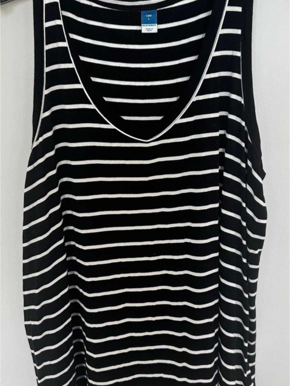 Old Navy Striped Tank Top Black & White large